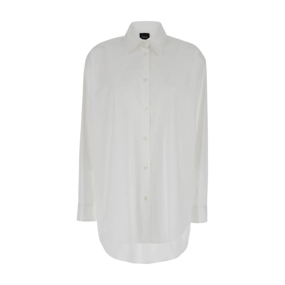 Plain Units Witte Katoenen Oversized Shirt White Dames
