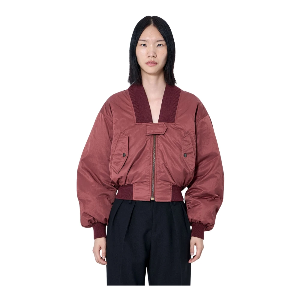 Chloé Kvinno Röd Jackor Dam, S, Nylon, Bomberjacka
