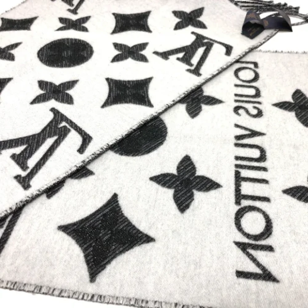 Louis Vuitton Vintage Pre-owned Wool scarves Black Dames