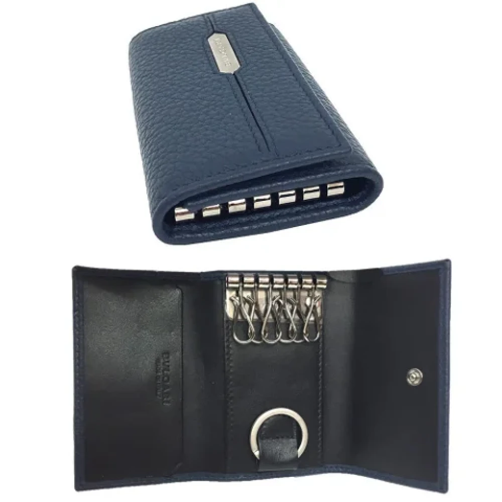 Bvlgari Vintage Pre-owned Leather wallets Blue Dames
