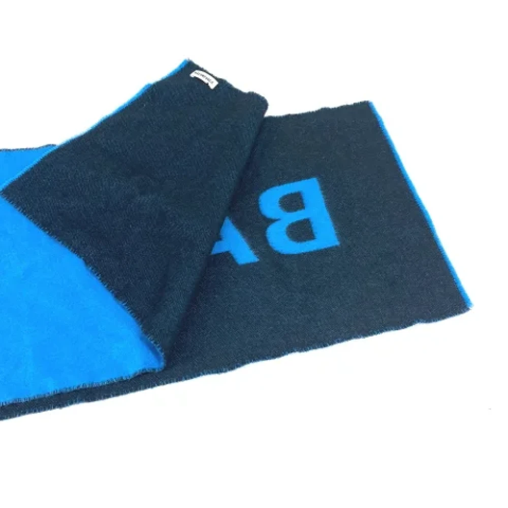 Balenciaga Vintage Pre-owned Wool scarves Blue Heren