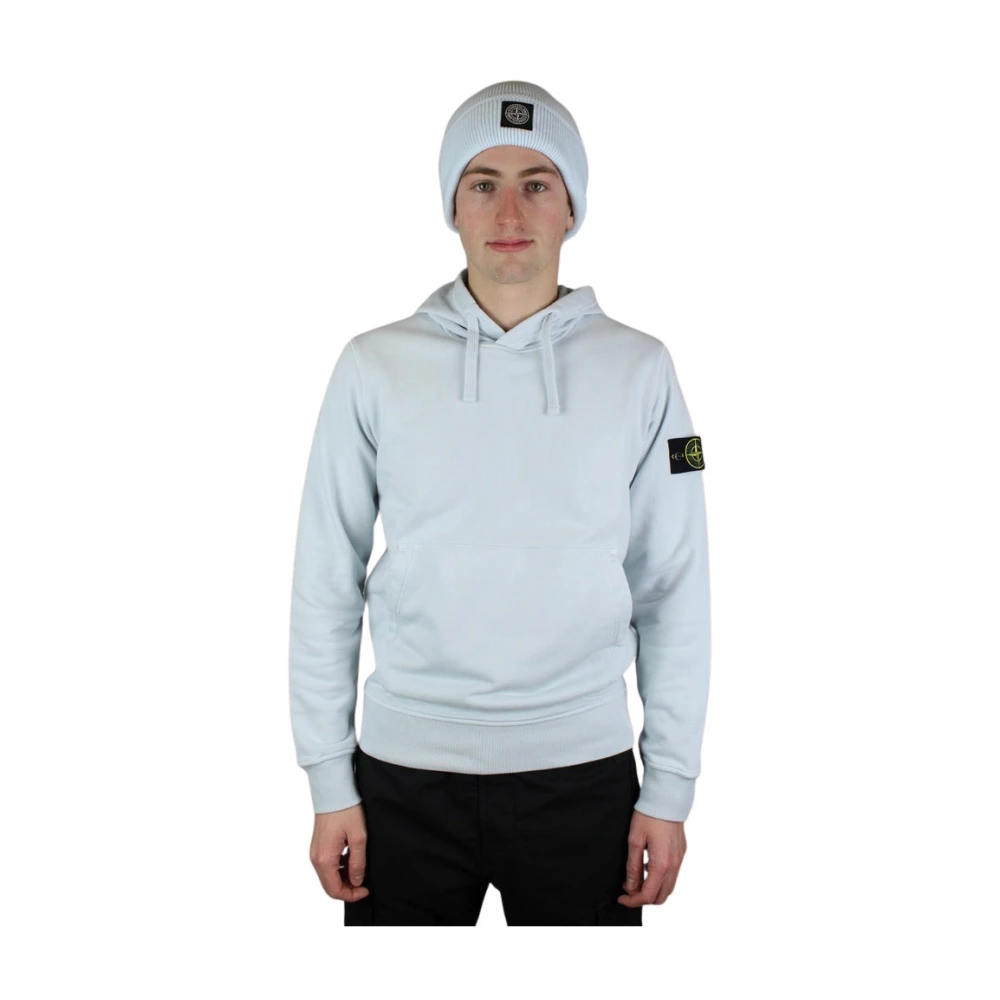Stone Island Sky Blue Felpa Hoodie Blue Heren