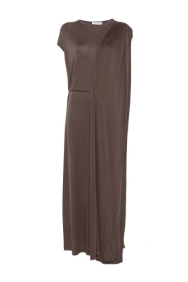 Draped-Detail Maxi Dress