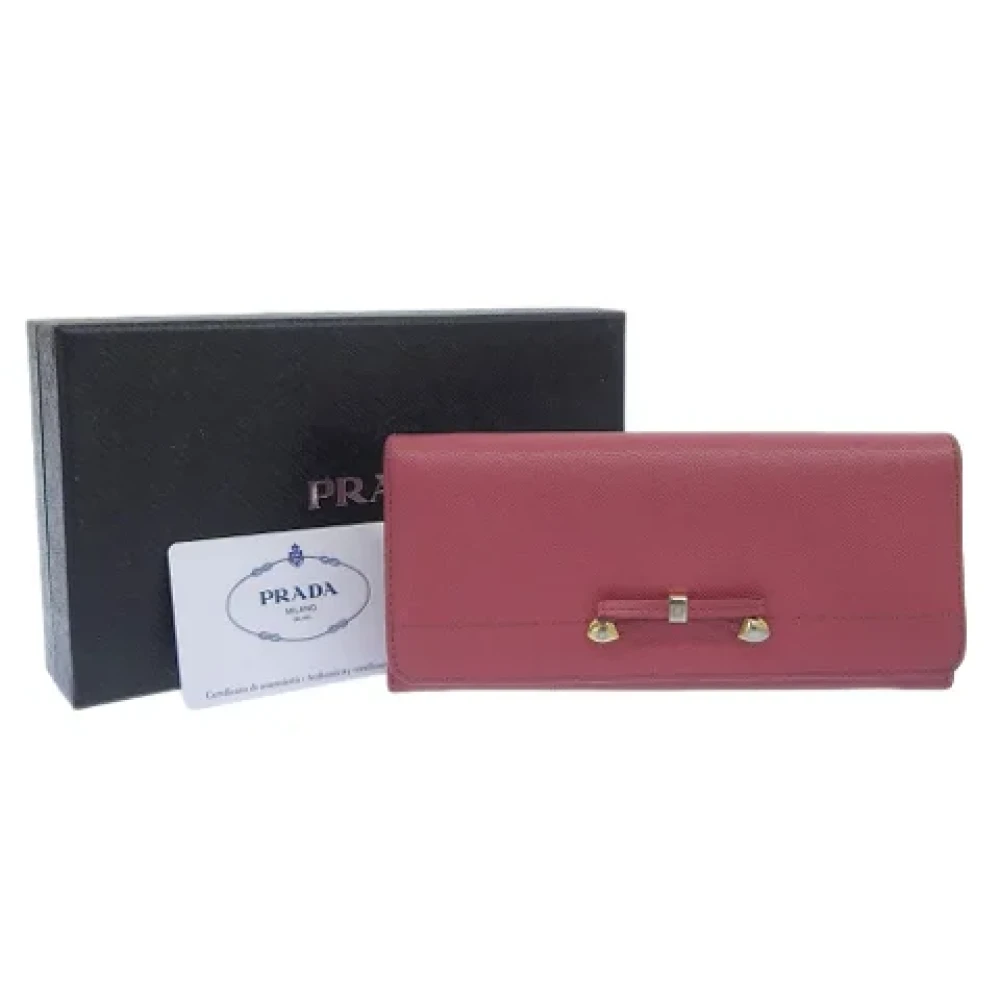 Prada Vintage Pre-owned Leather wallets Pink Dames