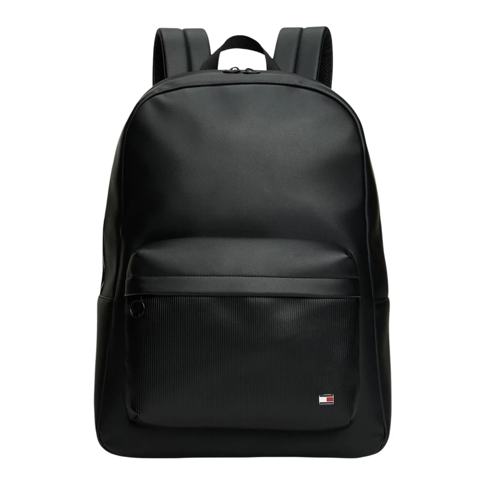 Tommy Hilfiger Men's Black Backpacks, One Size, Th Flag Backpack