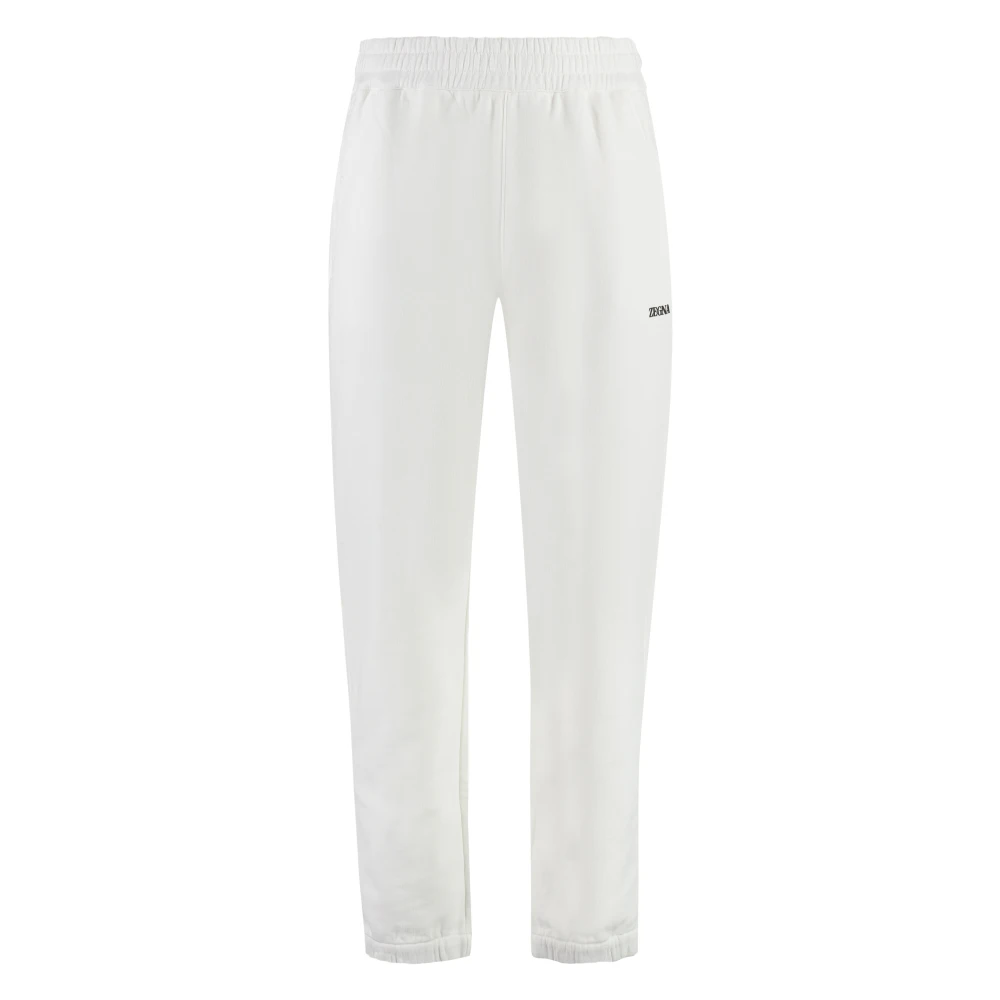 Ermenegildo Zegna Katoenen trainingsbroek met elastische enkels White Heren