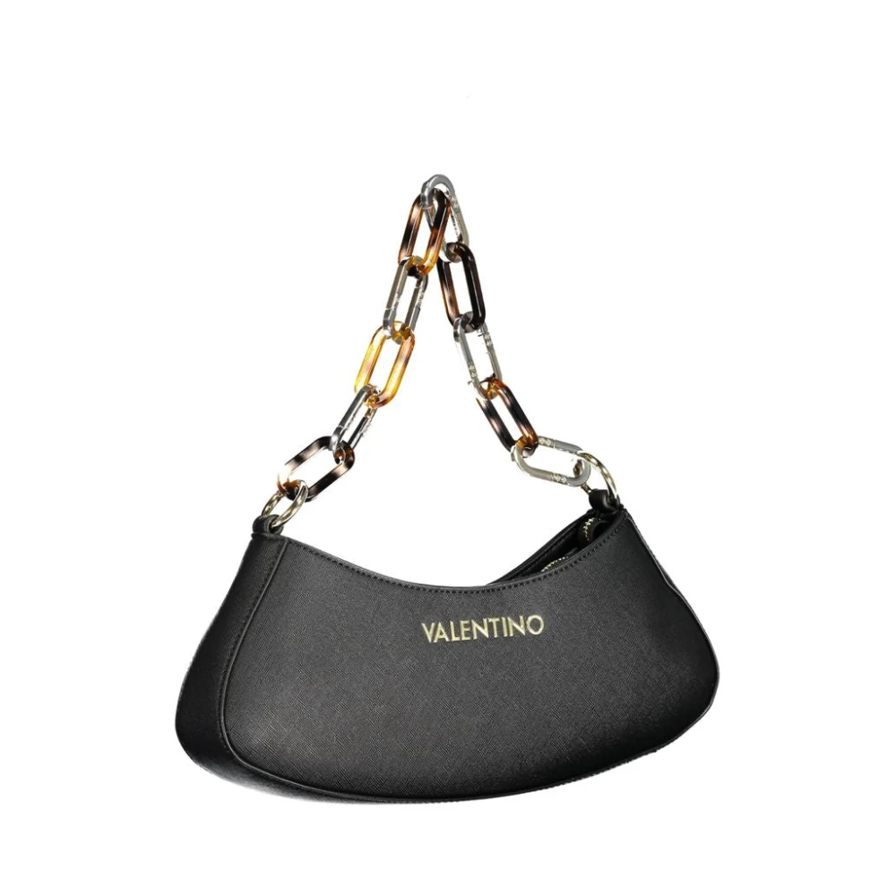 Valentino by Mario Valentino Zwarte polyethyleen handtas met kettingriem Black Dames