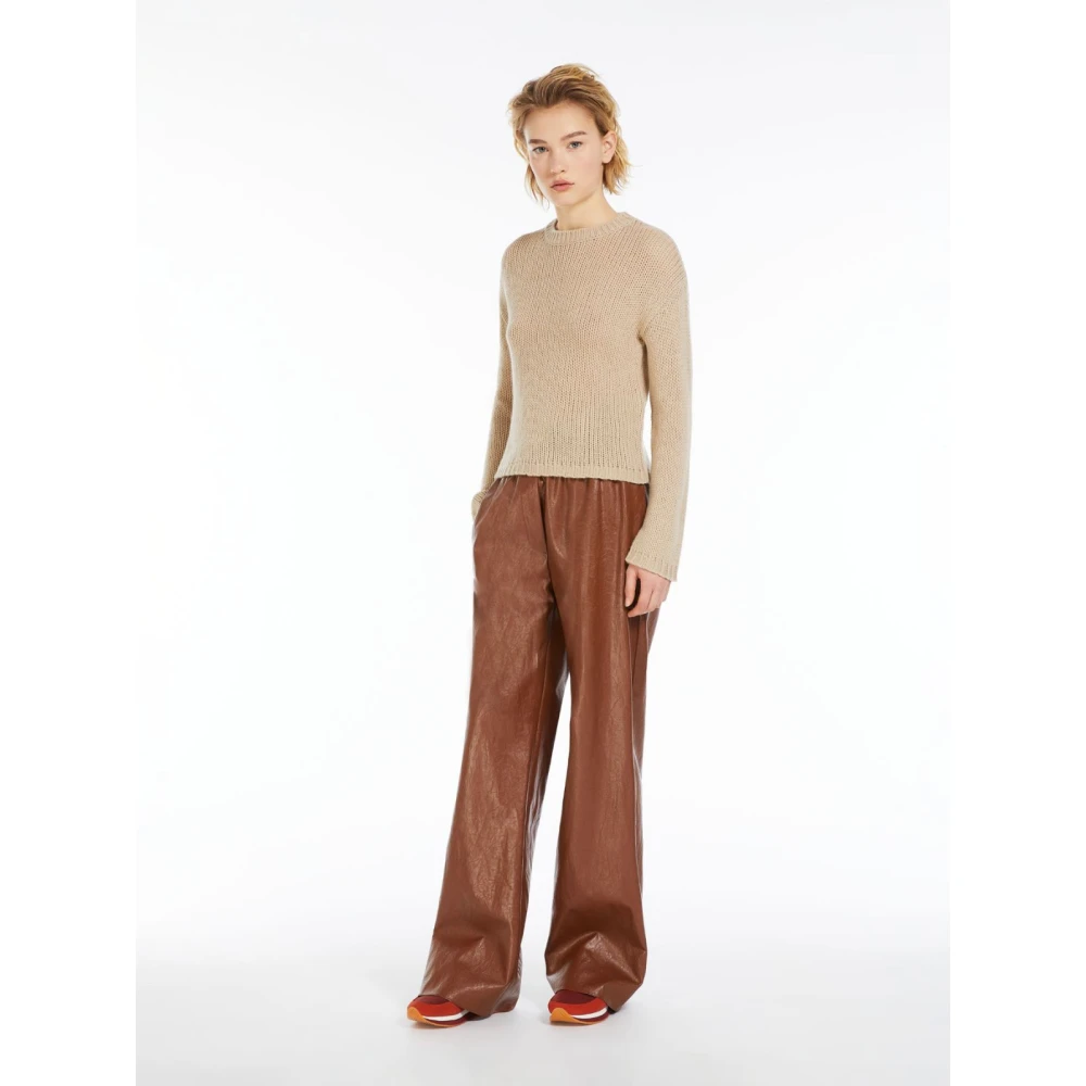 Max Mara Round-neck Knitwear Beige Dames