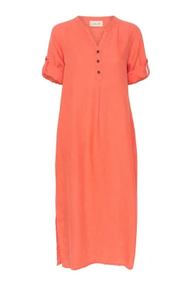 Korall Caftan Klänning med 3/4 ärmar