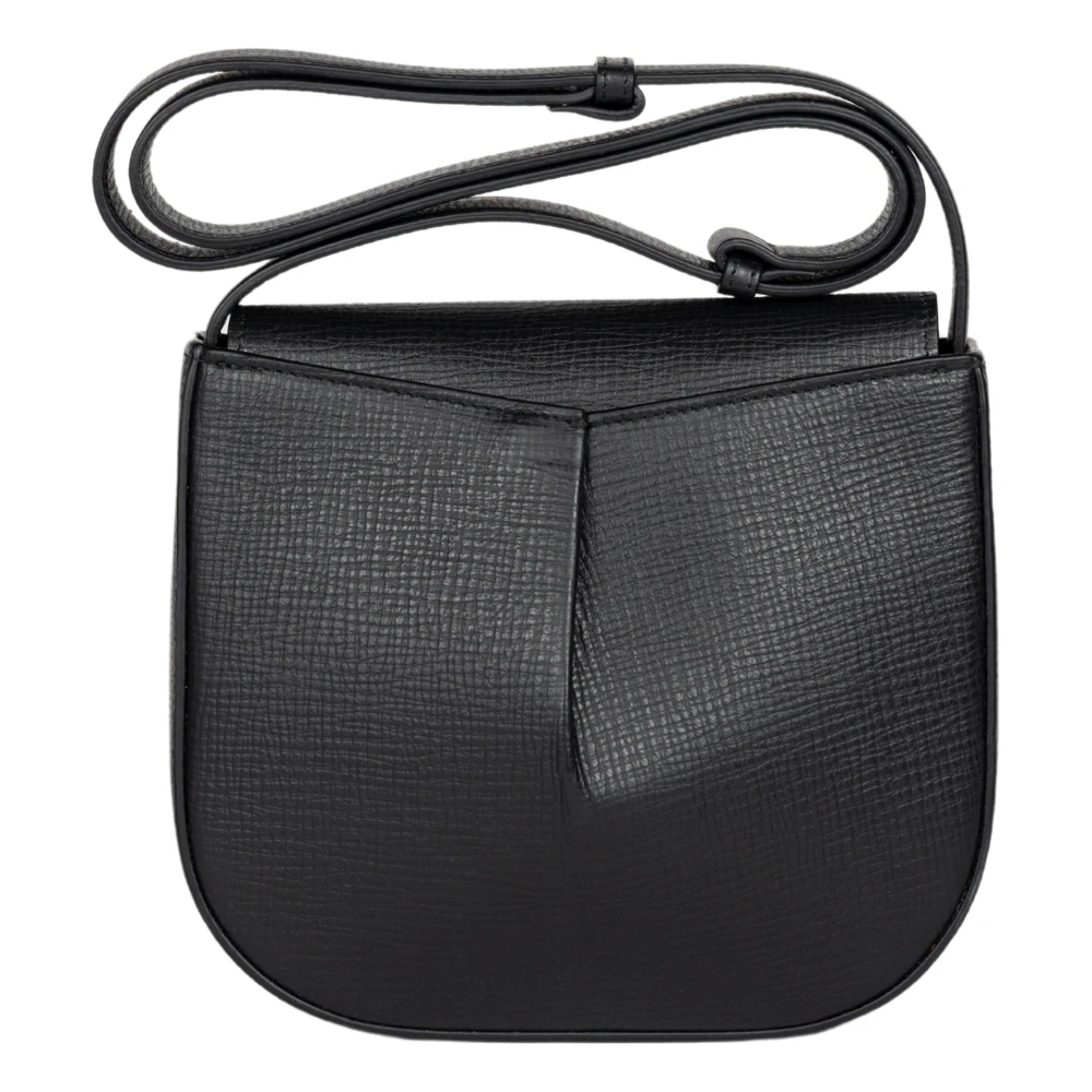 Studio Nicholson Zwarte Geplooide Leren Schoudertas Black Dames