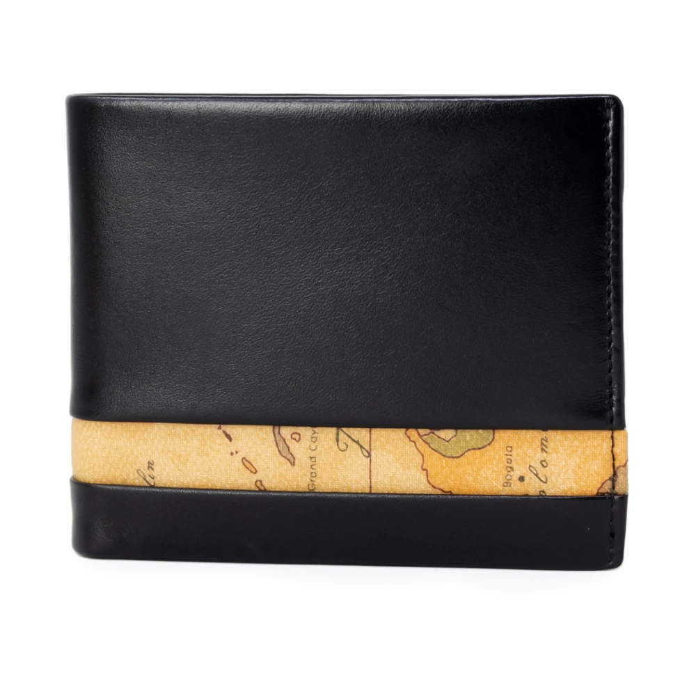 Alviero Martini 1a Classe Zwarte leren portemonnee met binnenzakken Black Heren