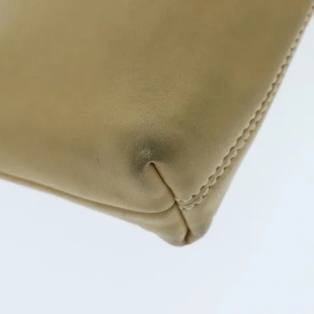 Chanel Vintage Pre-owned Leather chanel-bags Beige Dames