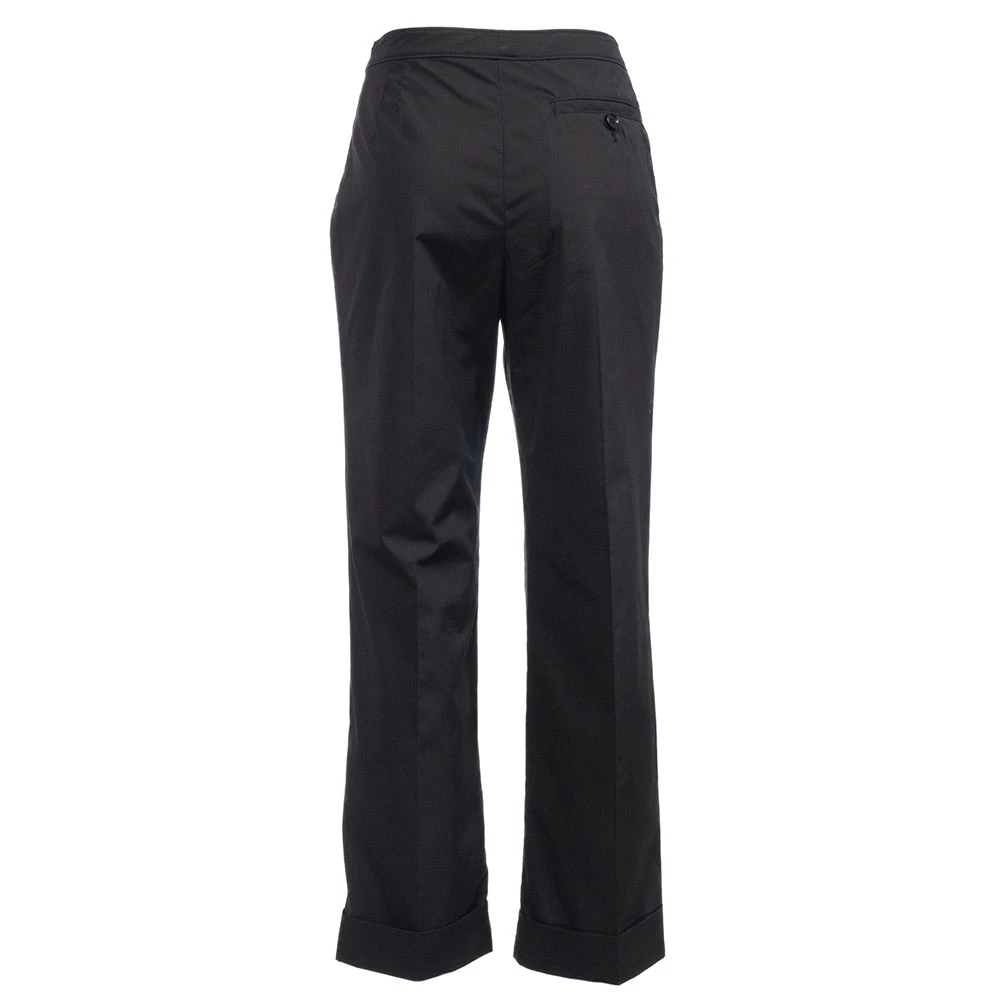 Aspesi Slim Cotton Gabardine Cropped Broek Black Dames