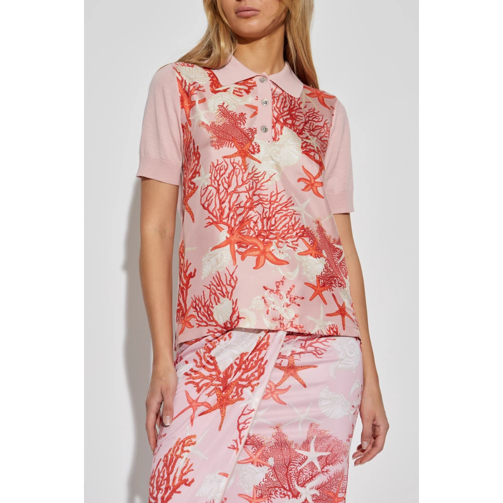 Versace Polo met Barocco Sea patroon Multicolor Dames