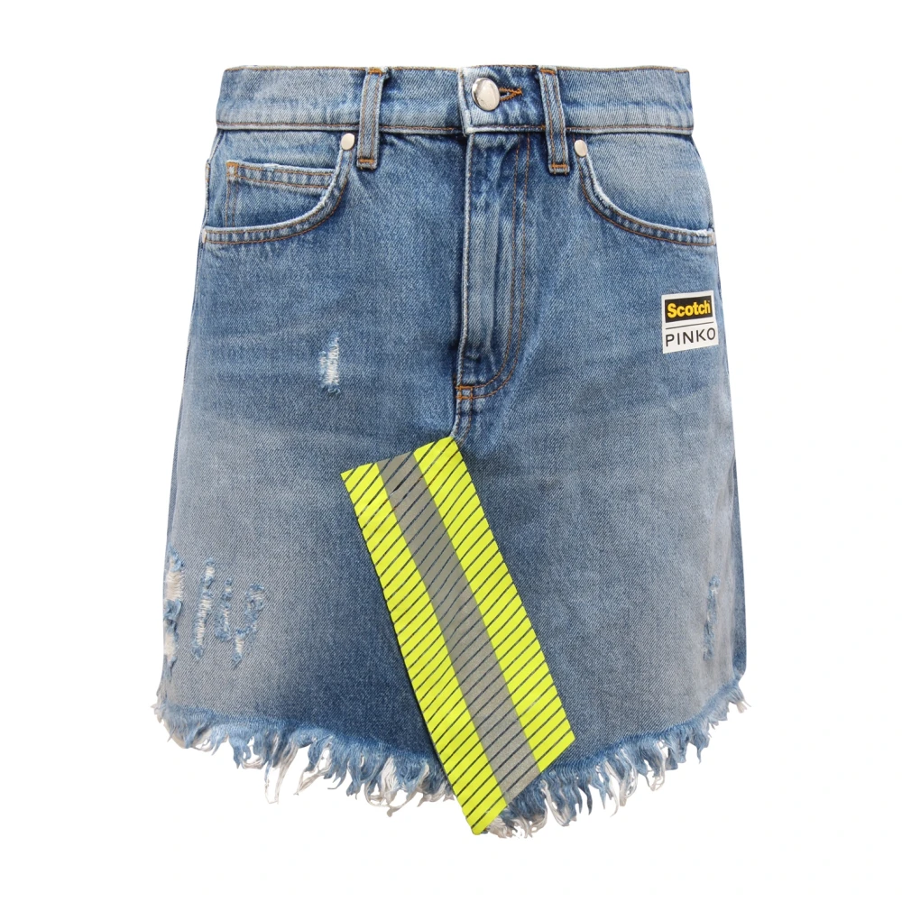 Pinko Women's Blue Striped Skirt Made In Italy - Denim Skirts - W27 - Skirts