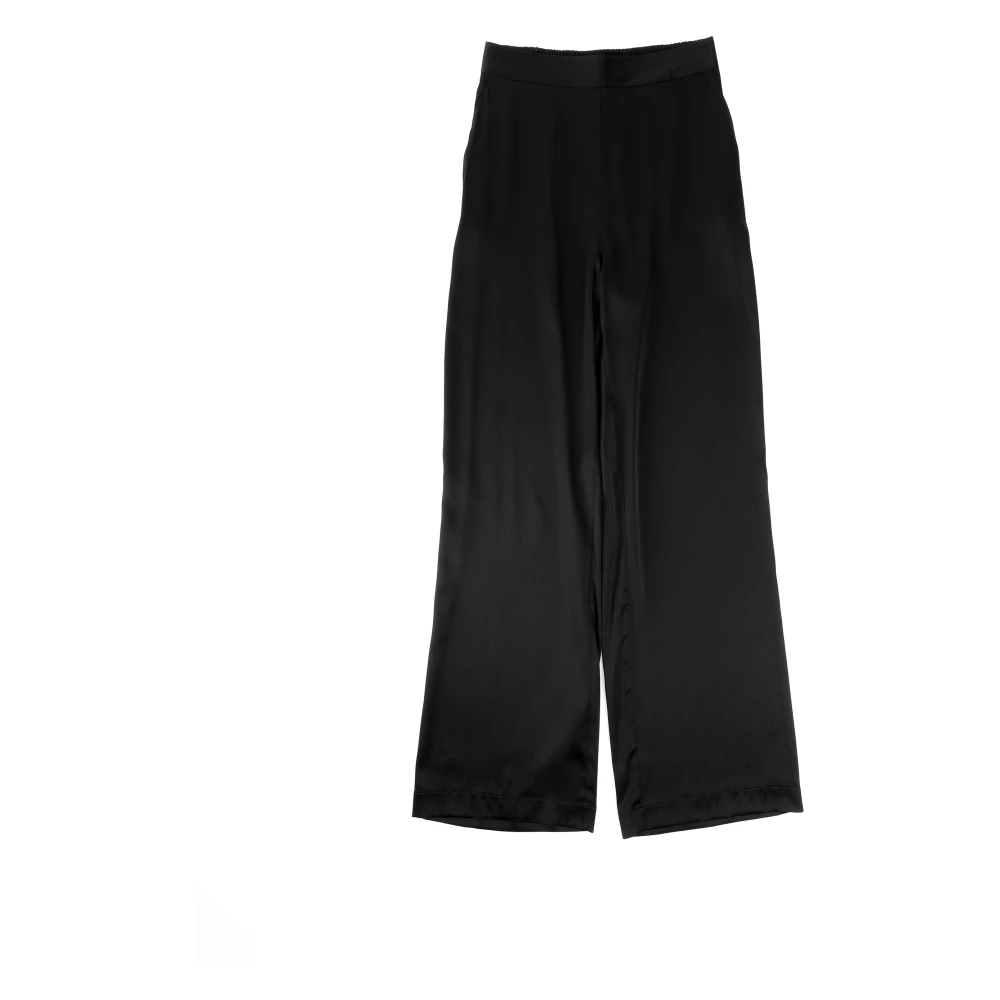 Roberto Collina Silk Stretch Pant Black Dames