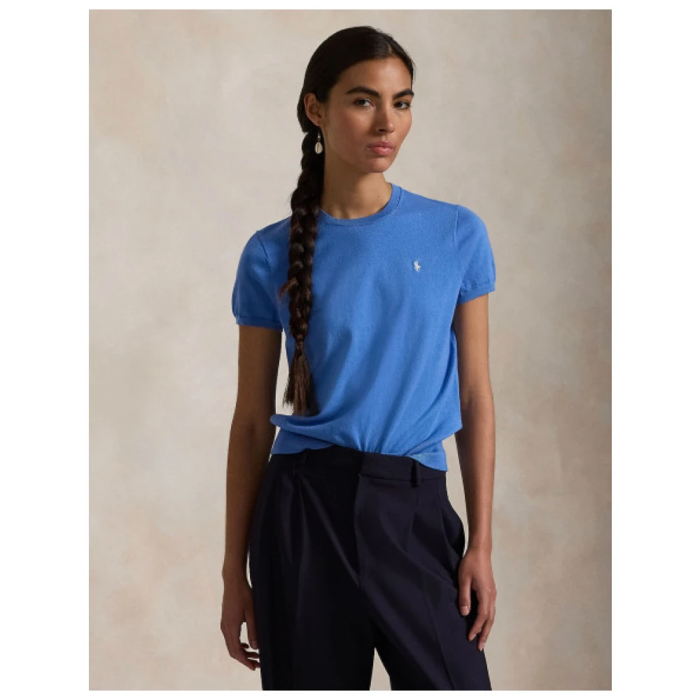 Polo Ralph Lauren Trui met korte mouwen van katoenmix Blue Dames