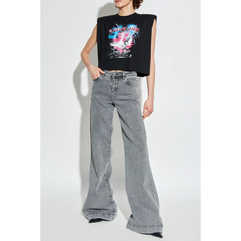 Versace Jeans Couture T-shirt met print Black Dames