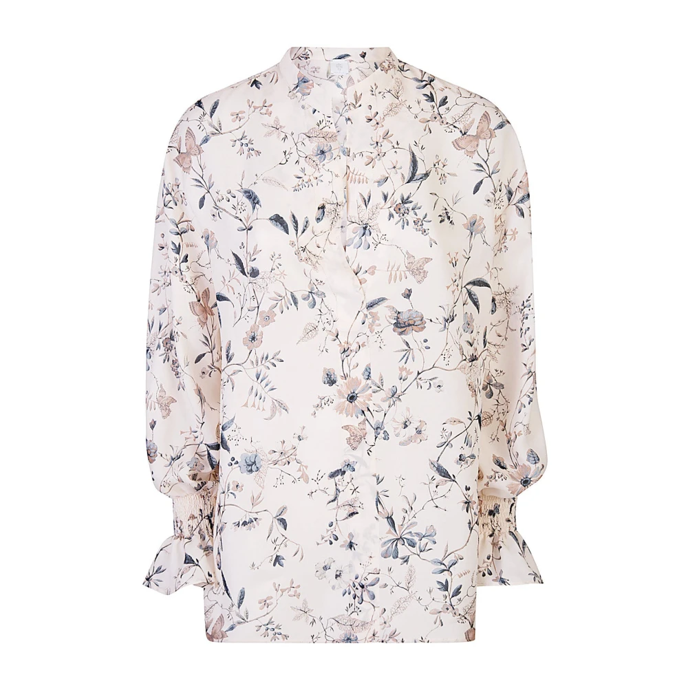 Eleventy Gedrukte Koreaanse Kraag Shirt Multicolor Dames