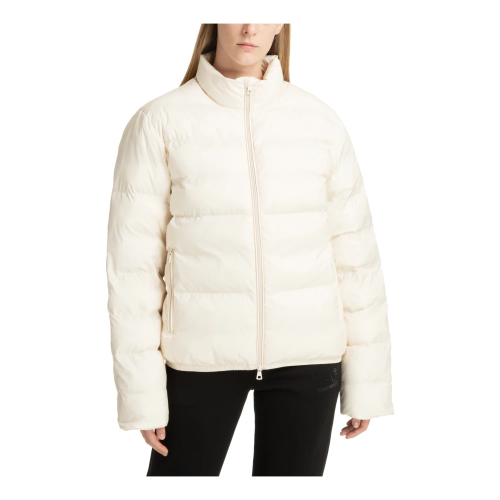 Emporio Armani EA7 Effen Logo Rits Donsjas Beige Dames