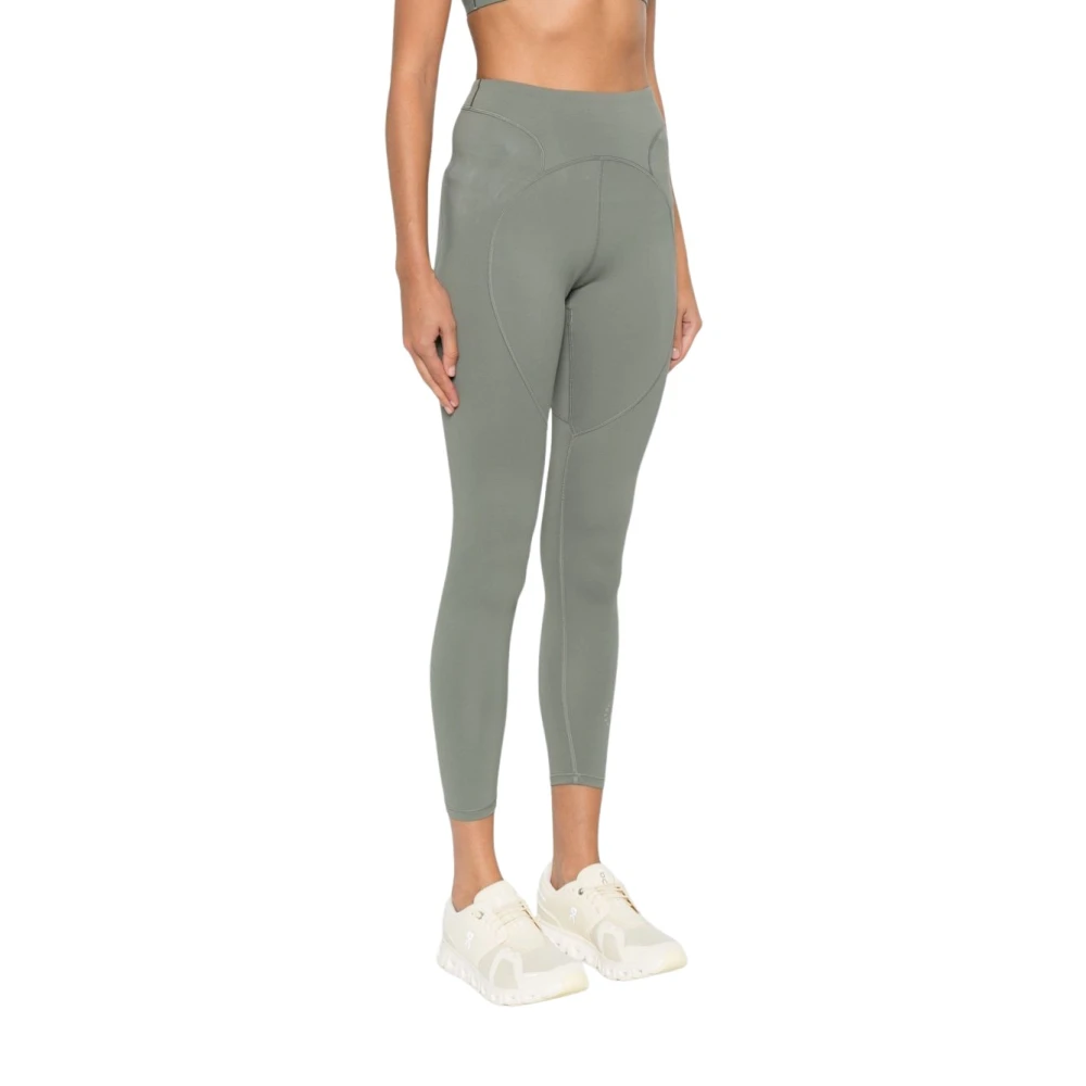 Adidas By Stella Mccartney Women's Green Training Trousers & Tights, L, Logo Leggings For