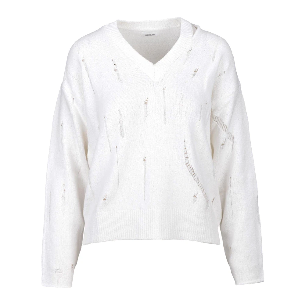 Knitwear > V-neck Knitwear - - Replay - Modalova