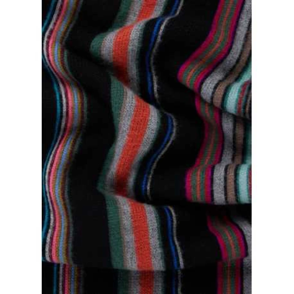 Paul Smith Gestreepte Multicolor Zwarte Sjaal Unisex Multicolor Unisex