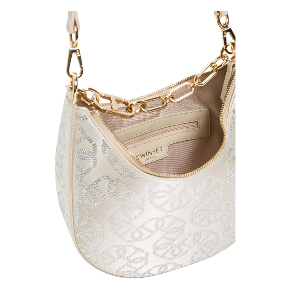 Twinset Schoudertas met Ketting in Diverse Materialen Beige Dames