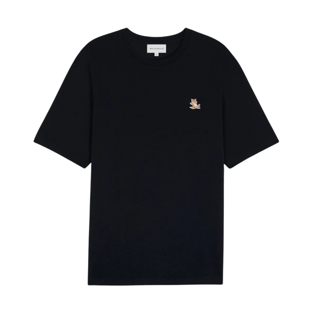 Maison Kitsuné Vos Katoenen T-Shirt Black Heren