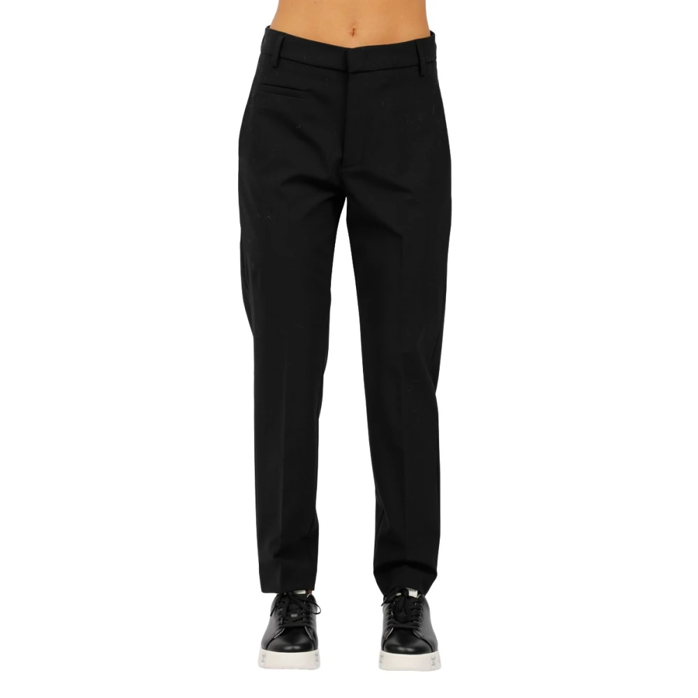 Dondup Wool Carrot Trousers Ariel Style - Female - Straight Trousers - Black - W25 - Trousers