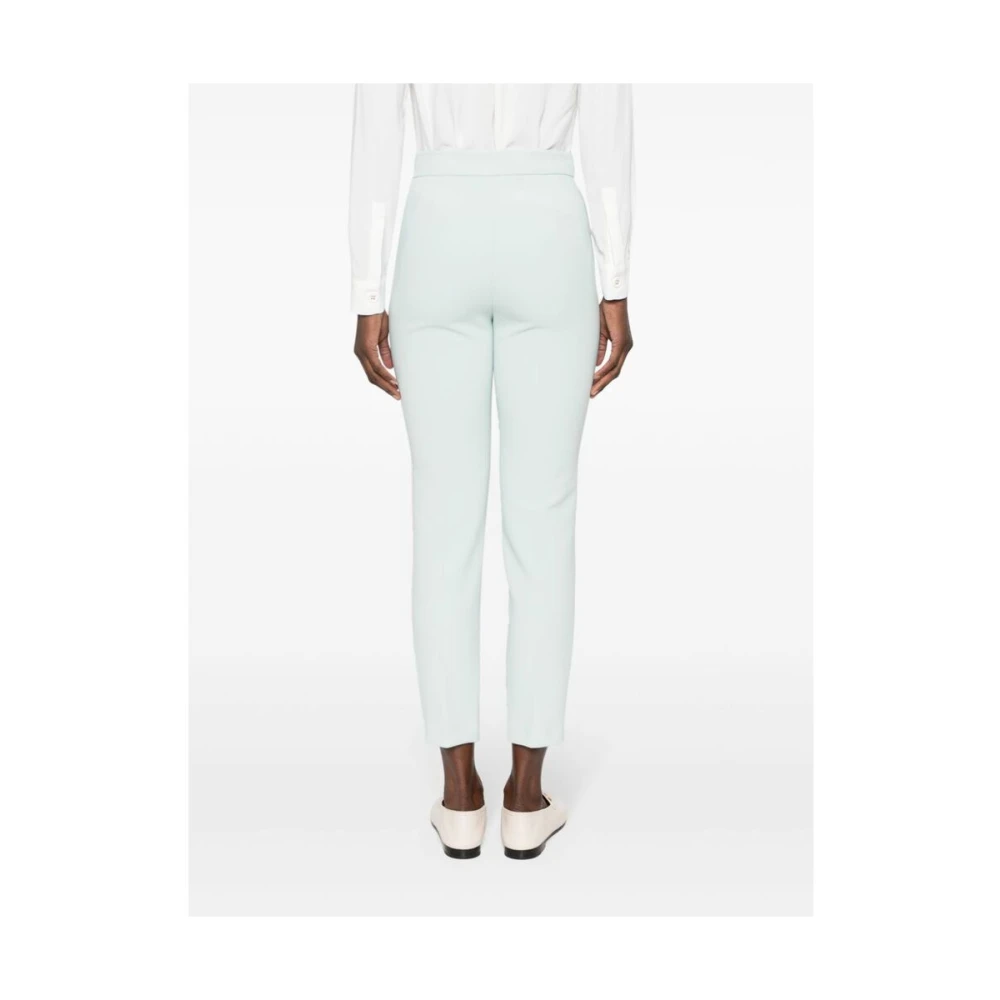 Elisabetta Franchi Blauwe Stretch Crepe Broek Blue Dames