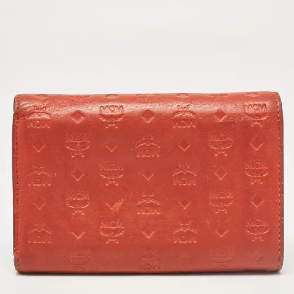 MCM Pre-owned Leather wallets Red Dames