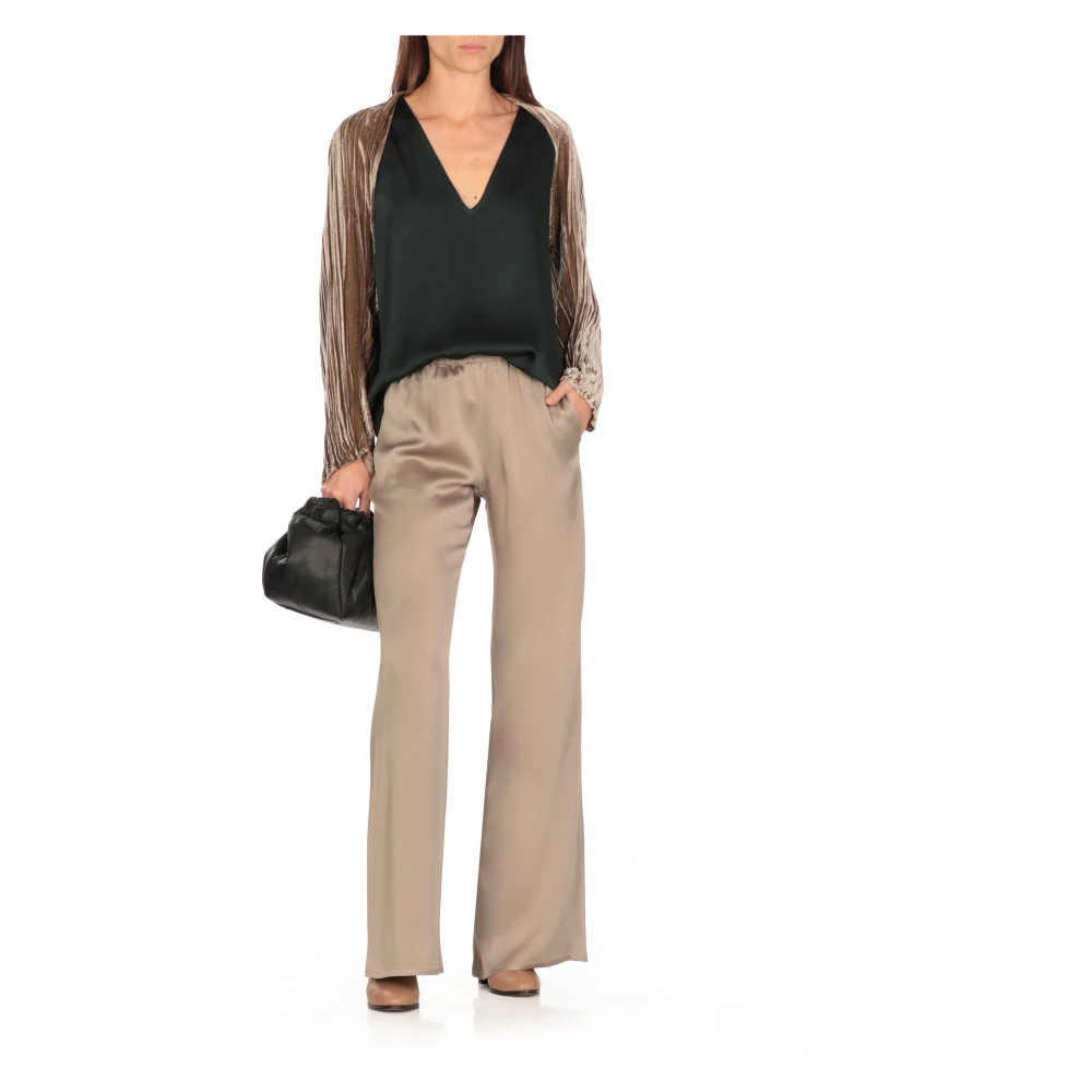 Antonelli Firenze Beige Velvet Shawl Sweaters Beige Dames