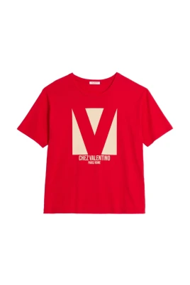 Röd T-shirt med logotryck