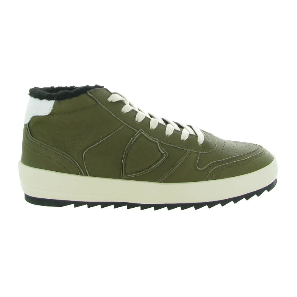 Philippe Model Stijlvolle Mid-Top Schoenen Heren Schoenen Groen