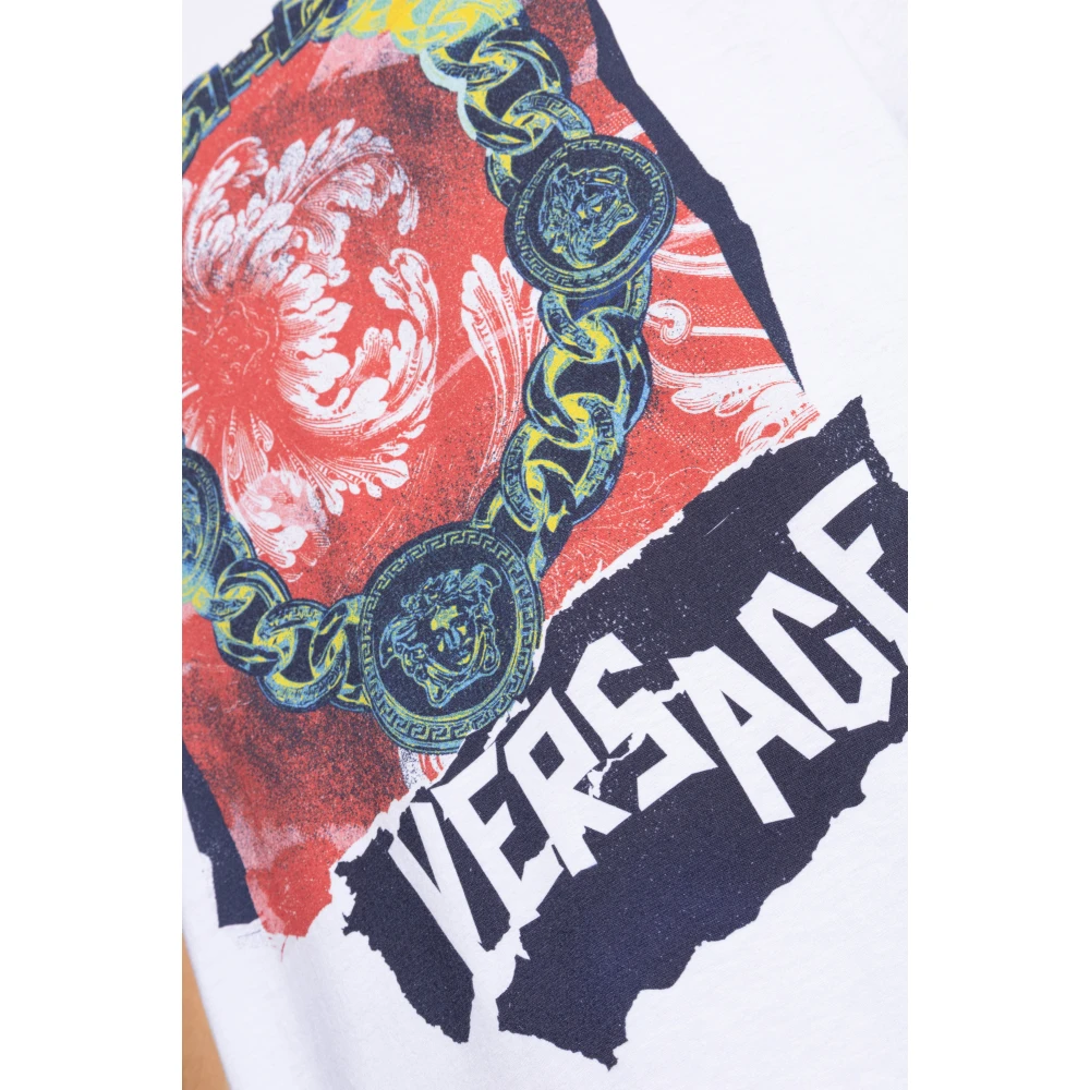 Versace T-shirt met print White Heren