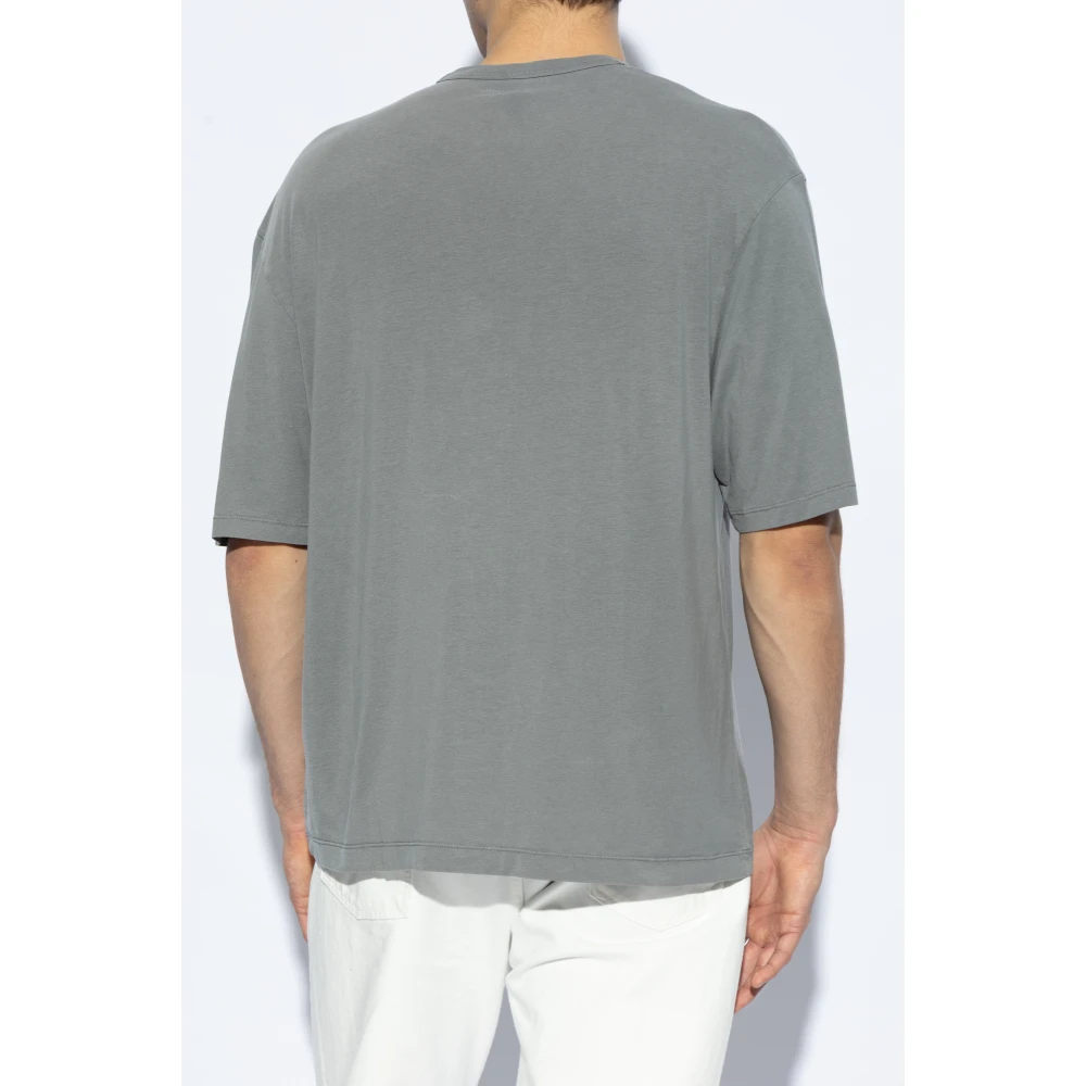 Officine Générale Crew Neck T-Shirt Gray Heren