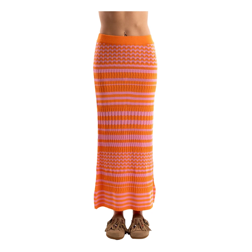 Akep Donna Multicolor - Gonna Lunga In Maglia Crochet - Skirts - E - L