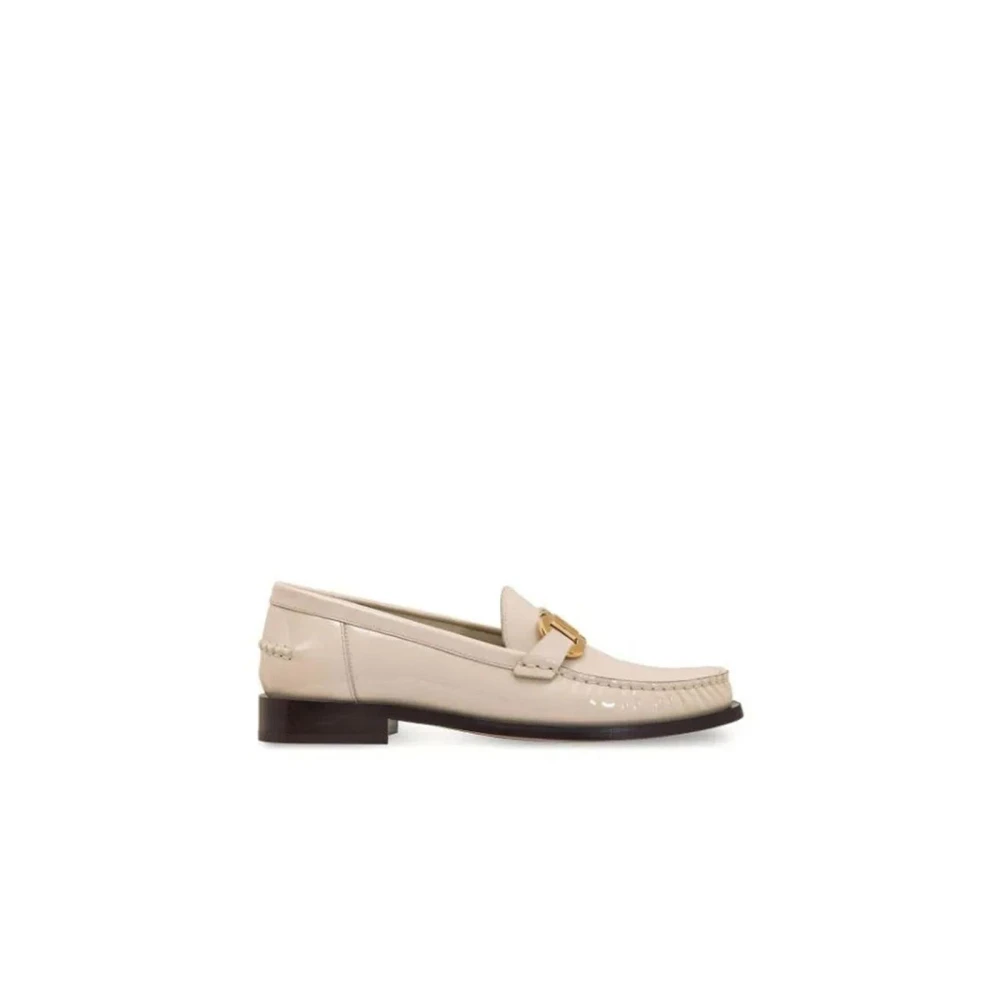 Ferragamo Women's Gold Maryan Patent Leather Slip-On Loafers With -Tone Logo Hardware