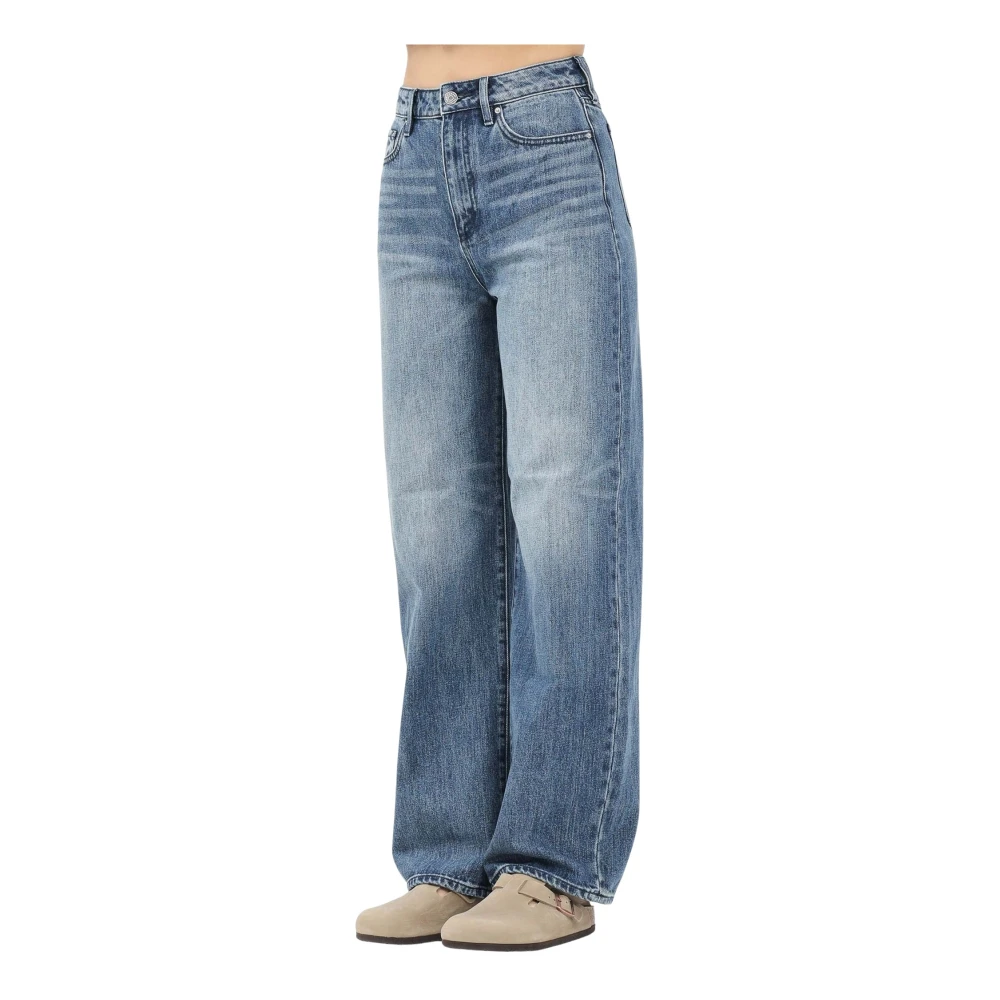 Armani Exchange Blauwe Denim Straight Leg Jeans Blue Dames