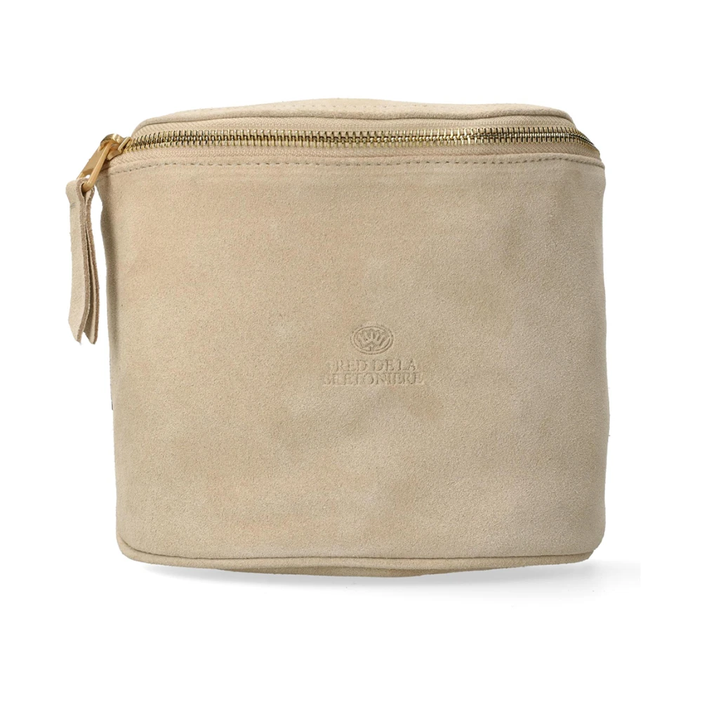 Fred de la Bretoniere Suède Crossbody Tas Marianneke Stijl Beige Dames