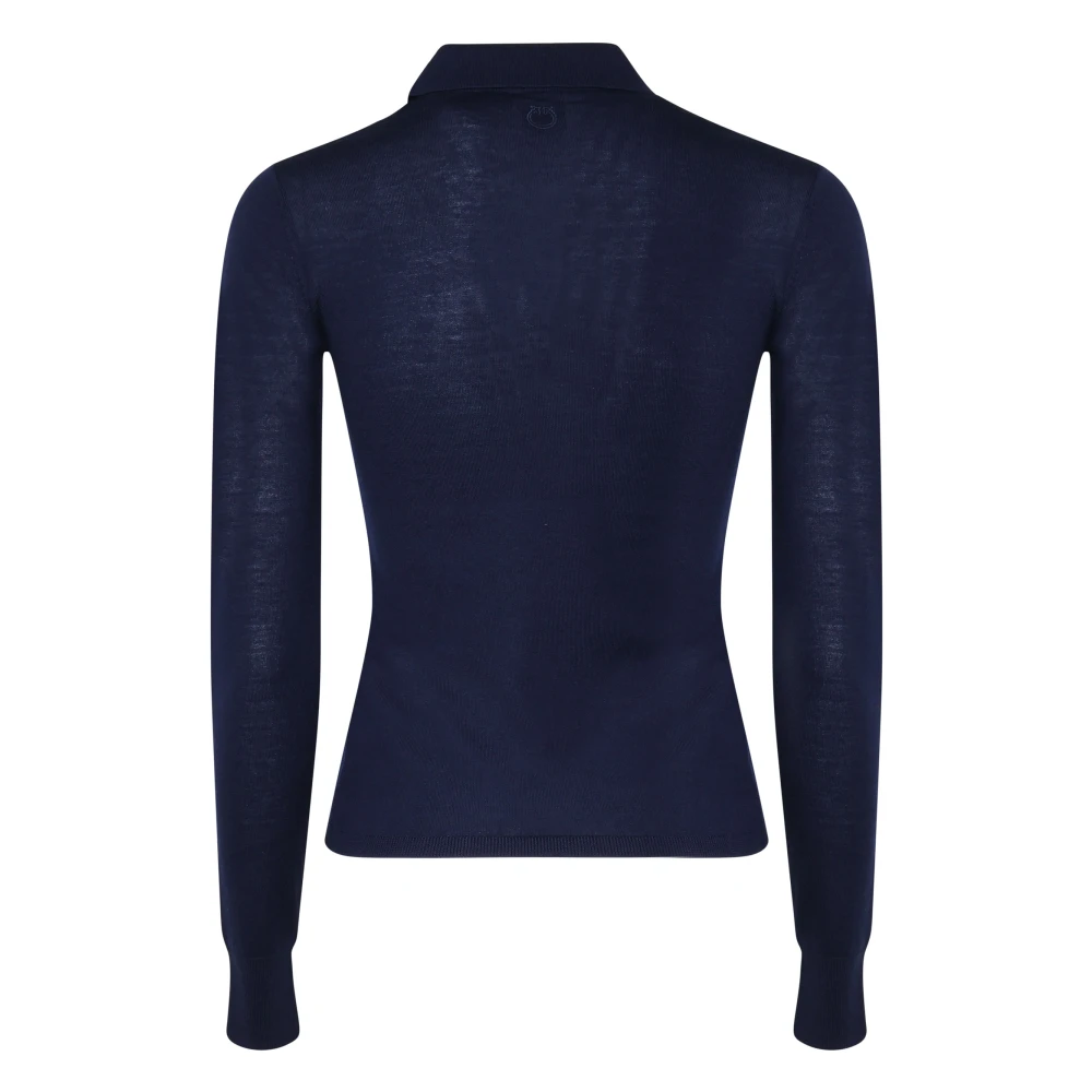 pinko Tricot Sweater Blauw Grijs Lange Mouwen Blue Dames