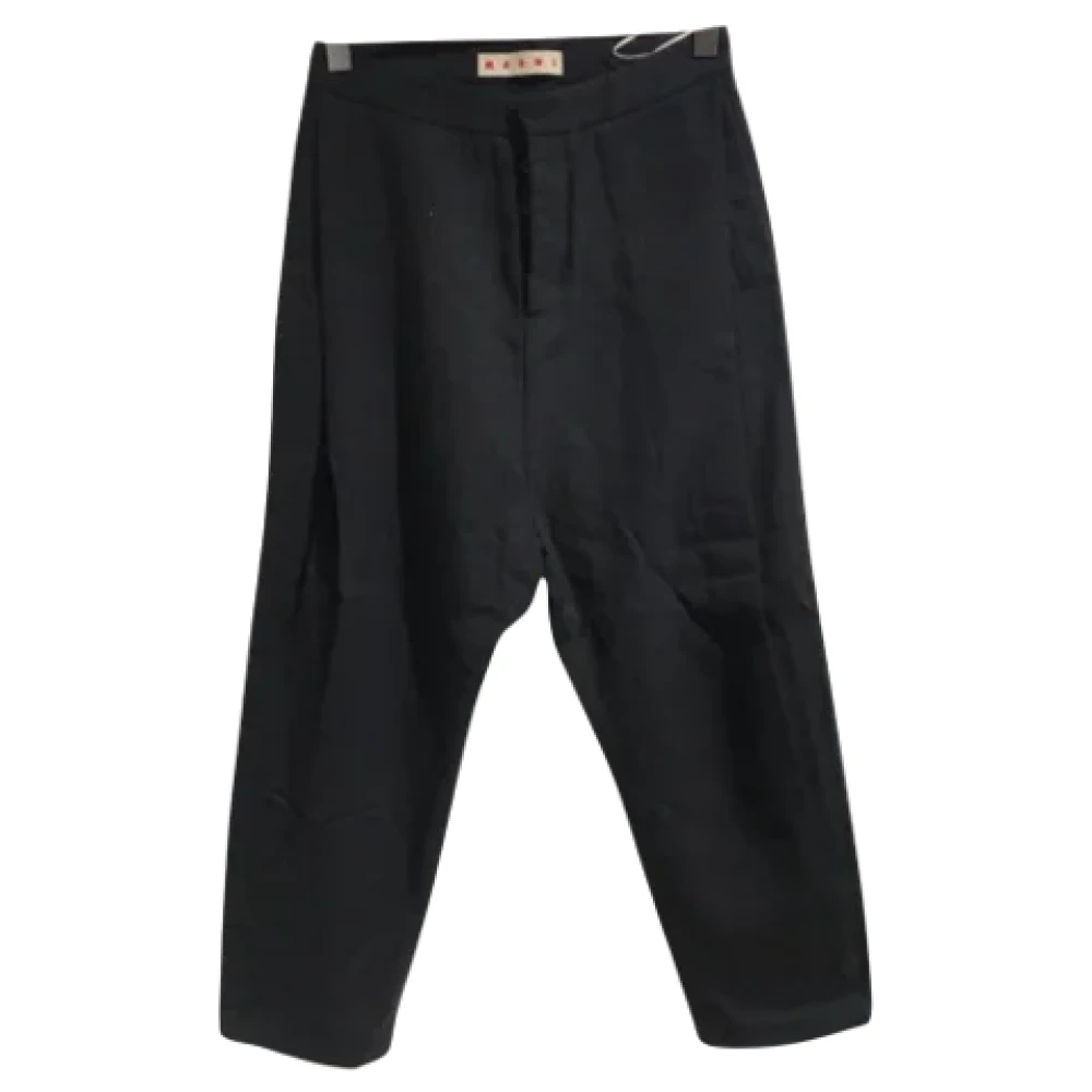 Marni Pre-owned Polyester bottoms Blue Dames
