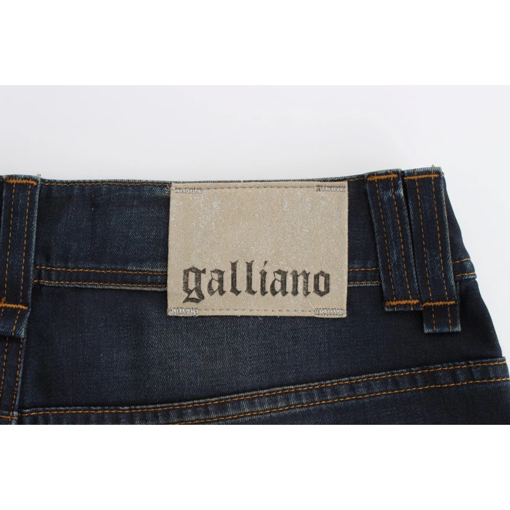 John Galliano Blauwe Wassing Boyfriend Fit Jeans Blue Dames