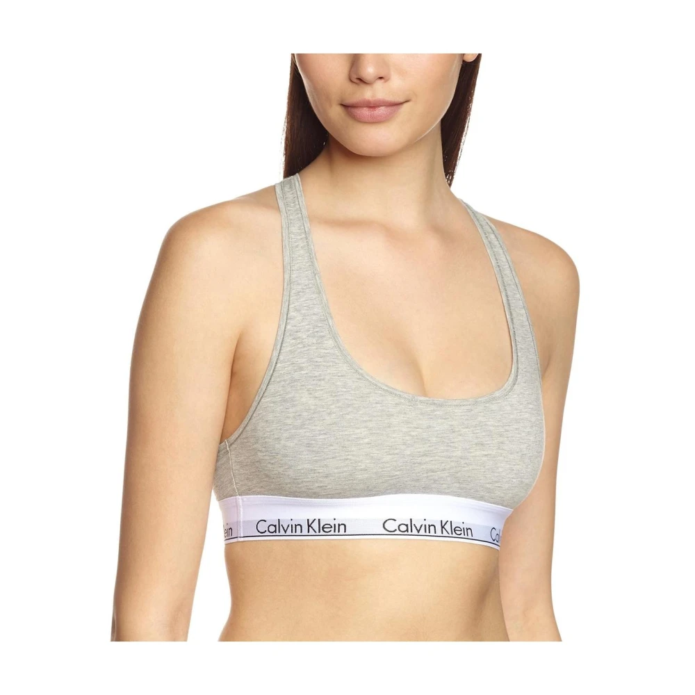 Calvin Klein Women's Gray Sport Bras,, Modern Cotton Sport Bralette Medium