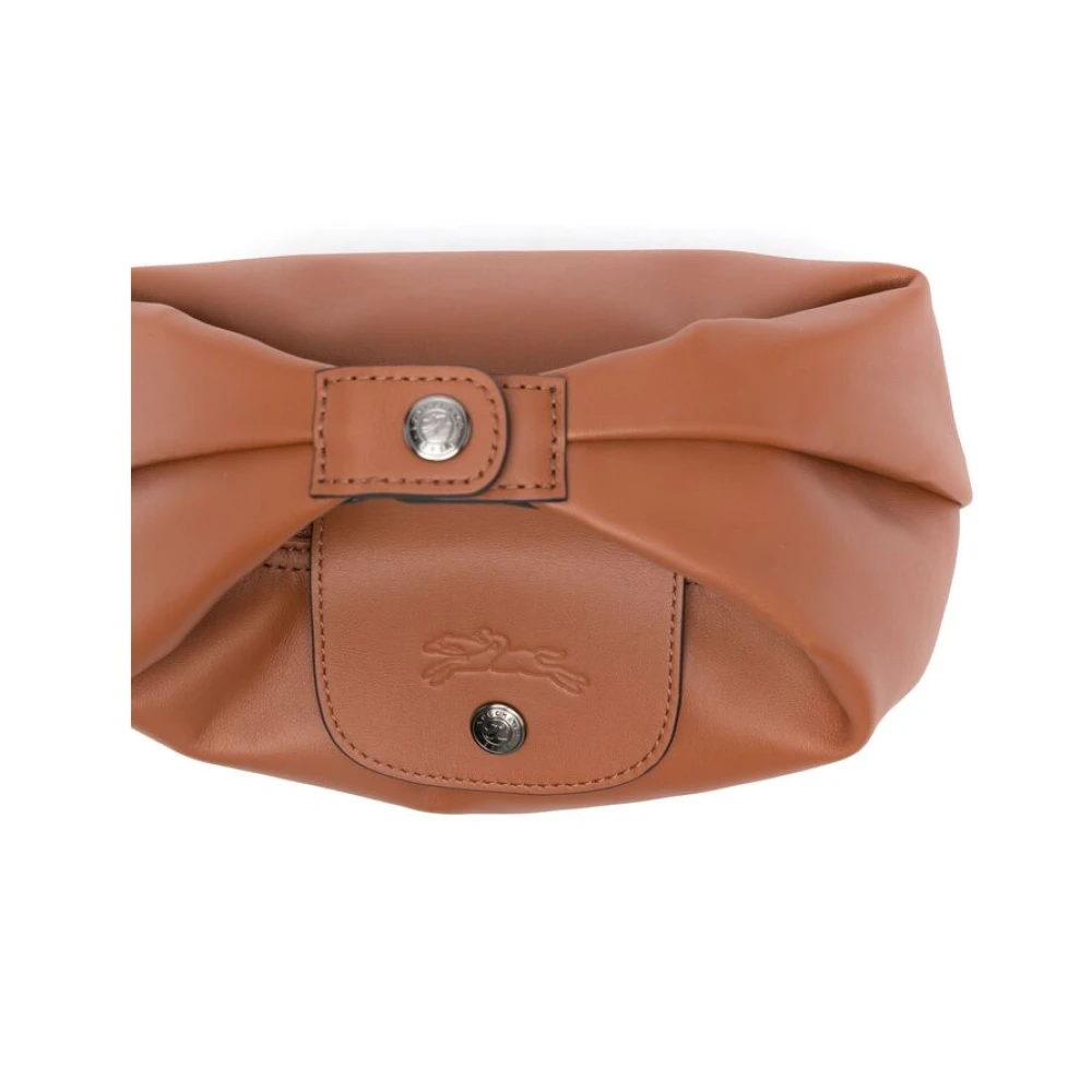Longchamp Cognac Bruin Lederen Overslagtas Brown Dames