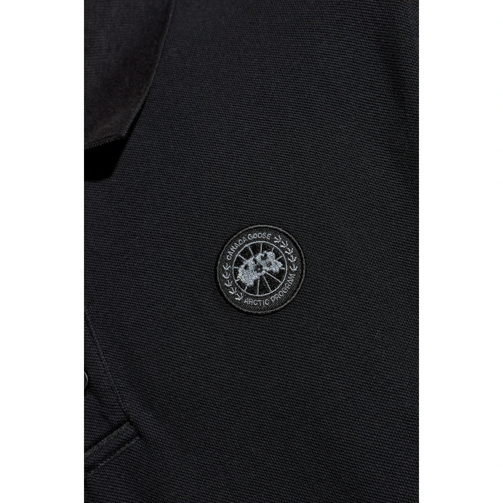 Canada Goose Polo met logopatch Black Heren