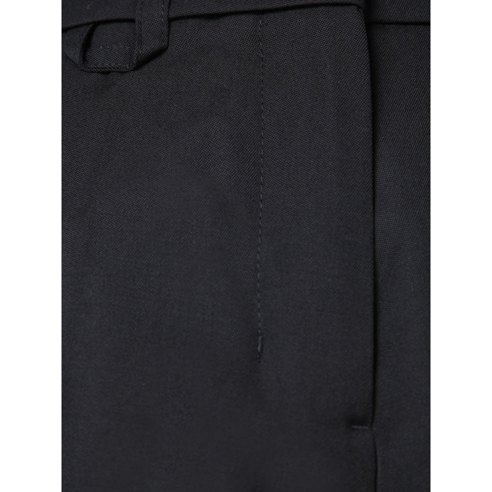 Jacquemus Zwarte Wollen Broek Hoge Taille Black Dames