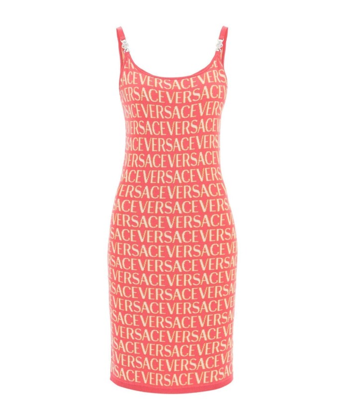 robe-rose-sans-manches-col-rond