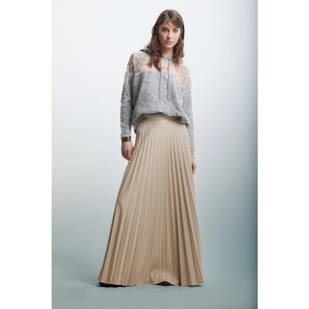 Kocca Geplooide Viscose Rok Beige Dames